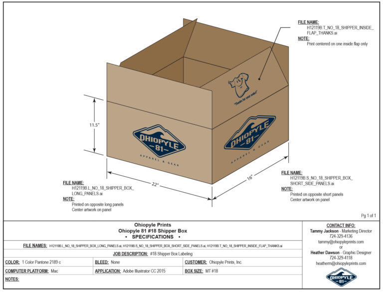 Shipper Box Spec Sheet