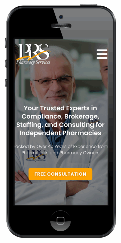 PRS Website Shown on Mobile Device